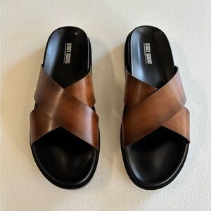 STACY ADAMS MONTEL CROSS STRAP SLIDE MEN'S SANDALS SIZE 10M